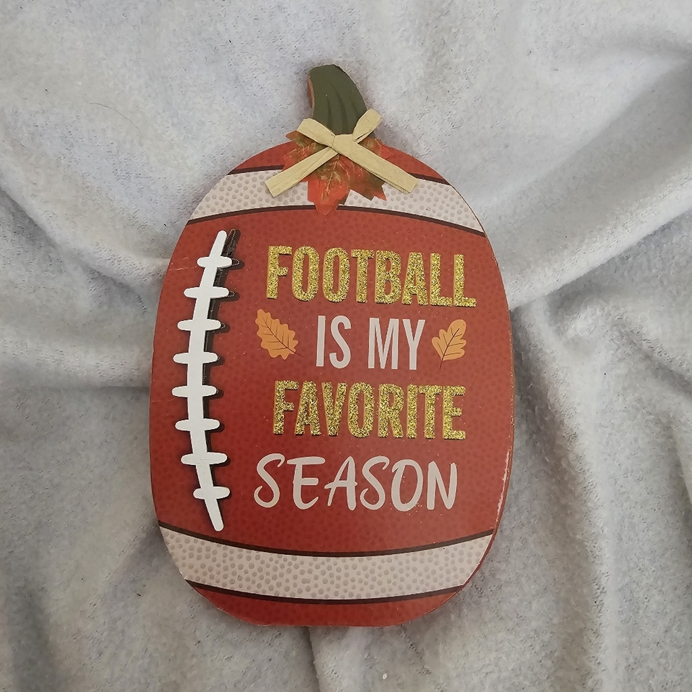 Country Silk Football Is My Favorite Season Pumpkin Shaped Decor